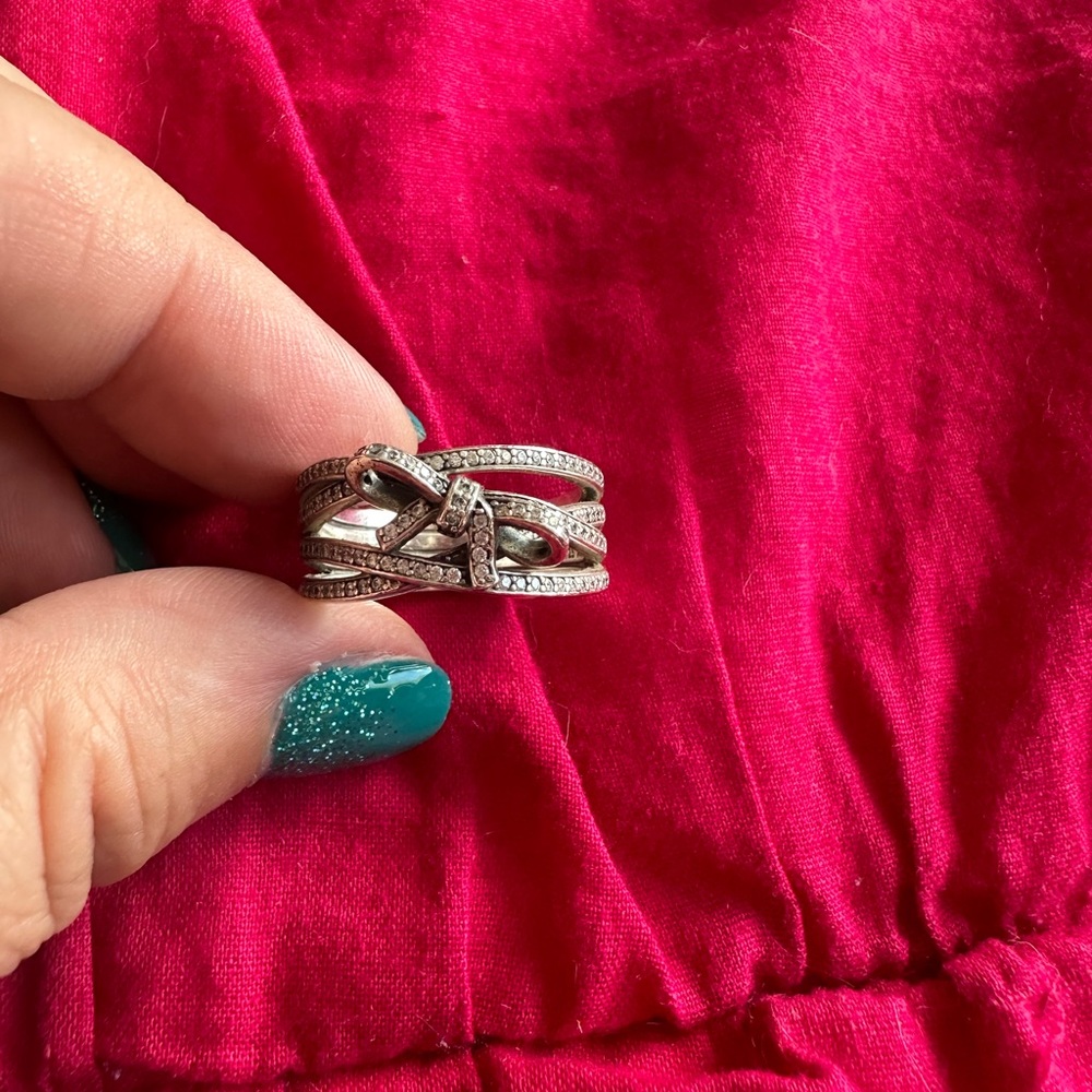 Pandora Bow Ring. Size 9